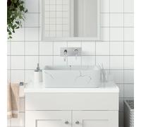 vidaXL Lavabo da Appoggio Bianco Rettangolare 46x35,5x13 cm Ceramica