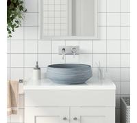 vidaXL Lavabo da Appoggio Grigio Rotondo Φ41x14 cm Ceramica