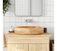 vidaXL Lavabo da Appoggio Marrone Ovale 59x40x15 cm Ceramica