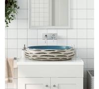 VIDAXL - Lavabo Da Appoggio Multicolore Ovale 59x40x15 Cm Ceramica