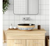 vidaXL Lavabo da Appoggio Multicolore Rotondo Φ41x14 cm Ceramica