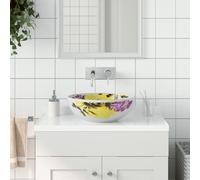 vidaXL Lavabo da Appoggio Multicolore Rotondo Φ41x14 cm Ceramica