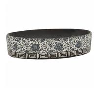 vidaXL Lavabo da Appoggio Nero e Blu Ovale 56,5x36,5x13,5 cm Ceramica