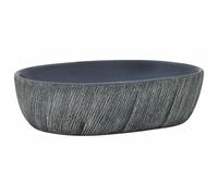 vidaXL Lavabo da Appoggio Nero e Grigio Ovale 47x33x13 cm Ceramica