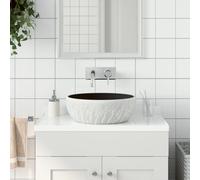 vidaXL Lavabo da Appoggio Nero e Grigio Rotondo Φ41x14 cm Ceramica
