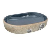 vidaXL Lavabo da Appoggio Ovale Sabbia e Blu 59x40x14 cm Ceramica