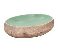 vidaXL Lavabo da Appoggio Verde e Marrone Ovale 59x40x15 cm Ceramica, lavandino da appoggio, lavandino da bagno, lavamani, lavabo da bagno, lavabo