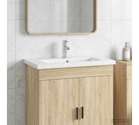 vidaXL Lavabo da bagno Cromato 81 x 40 x 17,5 cm Metallo