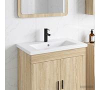 vidaXL Lavabo da bagno Nero Opaco 81 x 40 x 17,5 cm Metallo