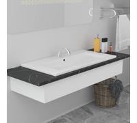 vidaXL Lavabo da Incasso 91x39,5x18,5 cm in Ceramica Bianco