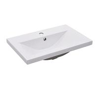 vidaXL Lavabo da Incasso con Foro di Trabocco Moderno Elegante Lavandino Lavello Sanitari Bagno Toilette 61x39,5x18,5 cm in Ceramica Bianco