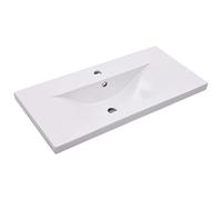 vidaXL Lavabo da Incasso con Foro di Trabocco Moderno Elegante Lavandino Lavello Sanitari Bagno Toilette 81x39,5x18,5 cm in Ceramica Bianco