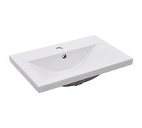 vidaXL Lavabo da Incasso con Foro di Trabocco Moderno Elegante Lavandino Lavello Sanitari Bagno Toilette 61x39,5x18,5 cm in Ceramica Bianco