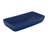 vidaXL Lavabo Lusso Lavello per Bagno Lavandino per Toilette Sanitari Prodotti per Bagno Vaschetta Rettangolare Blu Scuro Opaco 71x38 cm in Ceramica