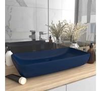 vidaXL Lavabo Lusso Rettangolare Blu Scuro Opaco 71x38 cm in Ceramica