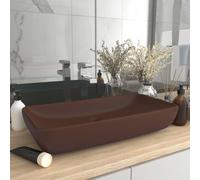 vidaXL Lavabo Lusso Rettangolare Marrone Scuro Opaco 71x38 cm Ceramica