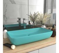 vidaXL Lavabo Lusso Rettangolare Verde Chiaro Opaco 71x38 cm Ceramica