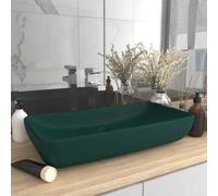 vidaXL Lavabo Lusso Rettangolare Verde Scuro Opaco 71x38 cm Ceramica