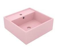 VIDAXL - Lavabo Troppopieno Quadrato Rosa Opaco 41x41cm Ceramica