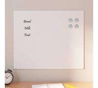 vidaXL Lavagna Magnetica a Parete Bianca 60x50 cm Vetro Temperato, lavagna magnetica a parete, lavagna a muro, lavagna cancellabile a secco