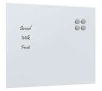 vidaXL Lavagna Magnetica a Parete Bianca 60x50 cm Vetro Temperato, lavagna magnetica a parete, lavagna a muro, lavagna cancellabile a secco
