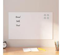 vidaXL Lavagna Magnetica a Parete Bianca 80x50 cm Vetro Temperato, lavagna magnetica a parete, lavagna a muro, lavagna cancellabile a secco