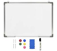 Lavagna Magnetica Bianca Cancellabile a Secco 70x50 cm Acciaio