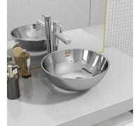vidaXL Lavandino Resistente Elegante Pratico Decorativo Contemporaneo Finitura Lucida Lavello Lavabo Sanitari Arredo Bagno 28x10cm in Ceramica Argento