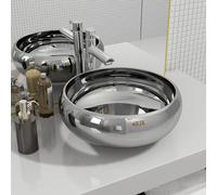 vidaXL Lavandino 40x15 cm in Ceramica Argento