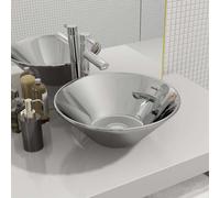 vidaXL Lavandino 42x14 cm in Ceramica Argento
