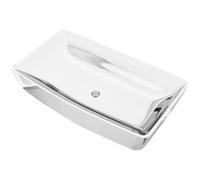 vidaXL Lavandino Resistente Elegante Pratico Decorativo Contemporaneo Finitura Lucida Lavello Lavabo Sanitari Bagno 71x38x13,5 cm in Ceramica Argento