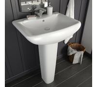 vidaXL Lavandino a Colonna in Ceramica Bianca 580x470x200 mm