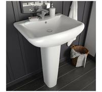 vidaXL Lavandino a Colonna in Ceramica Bianca 580x470x200 mm