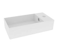 vidaXL Lavandino Bagno con Troppopieno Lavello per Bagno Lavabo per Toilette Sanitari Prodotti per Bagno Vaschetta in Ceramica Bianco Opaco