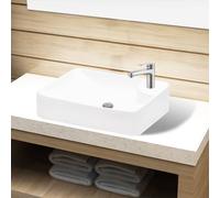 vidaXL Lavandino Bagno in Ceramica Bianca con Foro per Rubinetto