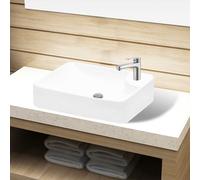 vidaXL Lavandino Bagno in Ceramica Bianca con Foro per Rubinetto