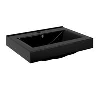 vidaXL Lavandino Ceramica Rettangolare Nero con Foro Rubinetto Lavello Lavabo