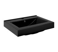 vidaXL Lavandino Ceramica Rettangolare Nero con Foro Rubinetto Lavello Lavabo