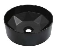 vidaXL Lavandino con Foro di Scarico a Diamante Moderno Elegante Lavello Lavabo Arredo Bagno Sanitari 36x14 cm in Ceramica Nero