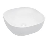 vidaXL Lavandino con Foro di Scarico Quadrato Moderno Elegante Lavello Lavabo Arredo Bagno Sanitari 42,5x42,5x14,5 cm in Ceramica Bianco