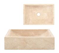 vidaXL Lavello 45x30x12 cm Marmo Lucido Crema