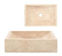 vidaXL Lavello 45x30x12 cm Marmo Lucido Crema