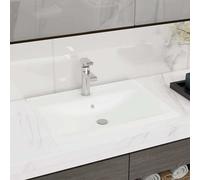 vidaXL Lavandino con Foro Rubinetto Bianco Opaco 60x46 cm in Ceramica