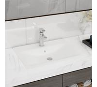 vidaXL Lavandino con Foro Rubinetto Bianco Opaco 60x46 cm in Ceramica