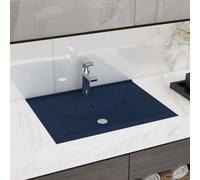 vidaXL Lavandino con Foro Rubinetto Blu Scuro Opaco 60x46 cm in Ceramica