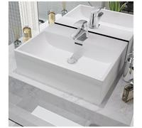 vidaXL - Lavandino Con Foro Rubinetto In Ceramica Bianca 51,5x38,5x15 Cm