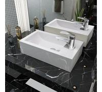 vidaXL Lavandino con Foro Rubinetto Rettangolare Ceramica 46x25,5x12cm