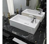 vidaXL Lavandino con Foro Rubinetto Rettangolare Ceramica 46x25,5x12cm