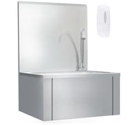 vidaXL Lavandino con Rubinetto e Dispenser Sapone in Acciaio Inox