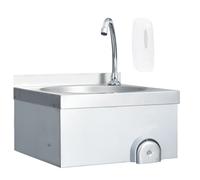 vidaXL Lavandino con Rubinetto e Dispenser Sapone in Acciaio Inox